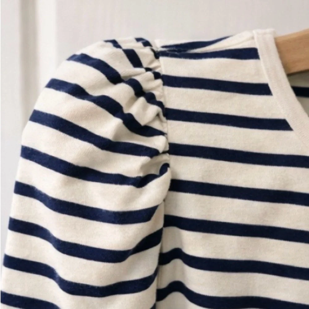 Pomander Place Navy Striped Vesty Long Sleeve Crewneck - Picture 4 of 7